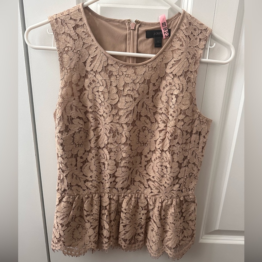 Jcrew lace peplum top